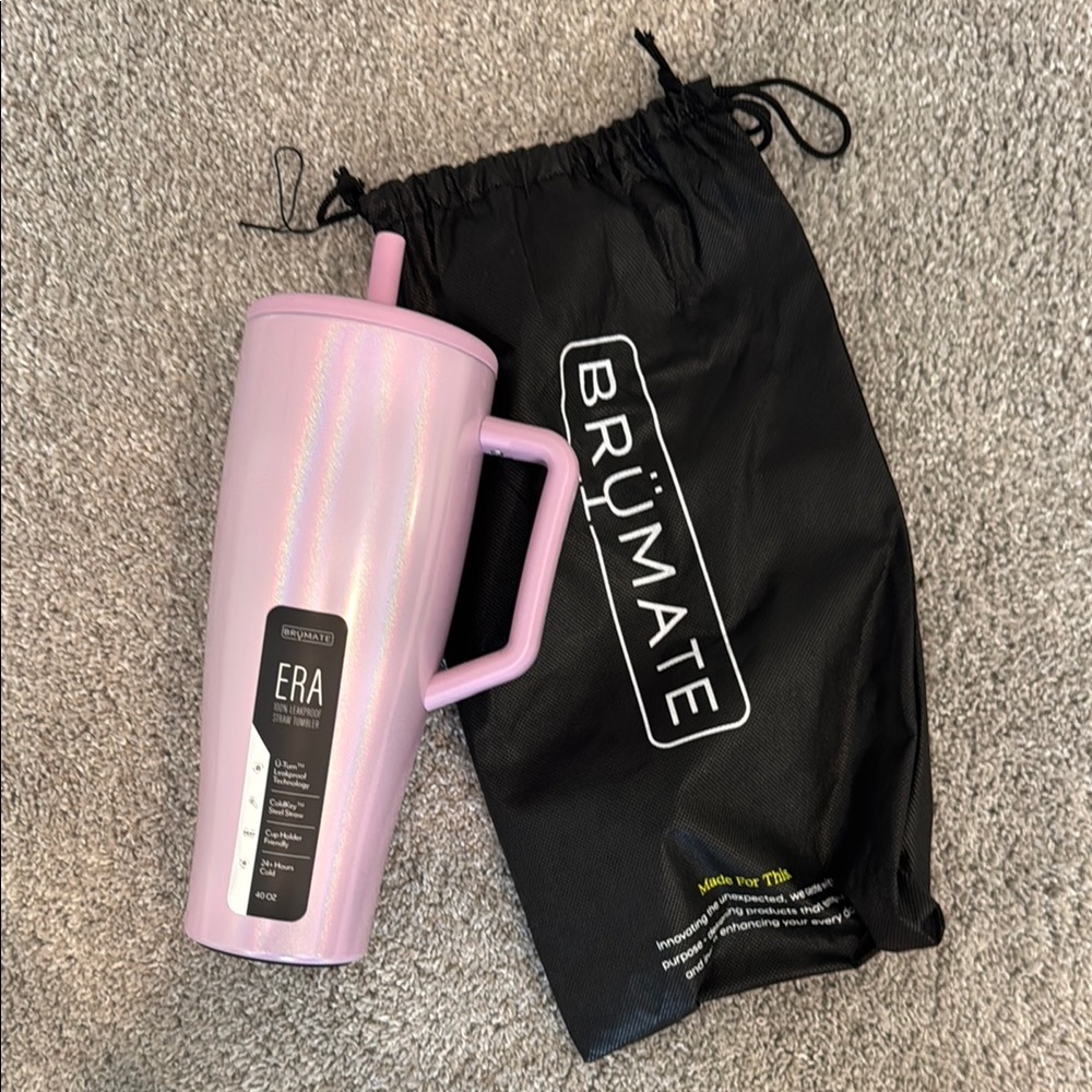 BrüMate Glitter Blush Tumbler with Straw